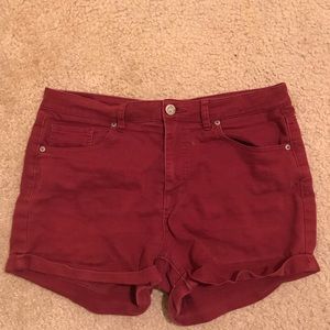 maroon shorts